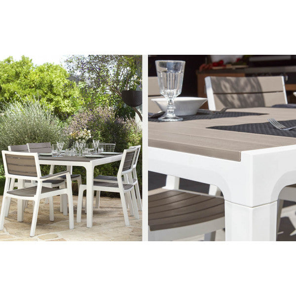 Tavolo da giardino in resina Keter Harmony 160x90x74 cm bianco cappuccino