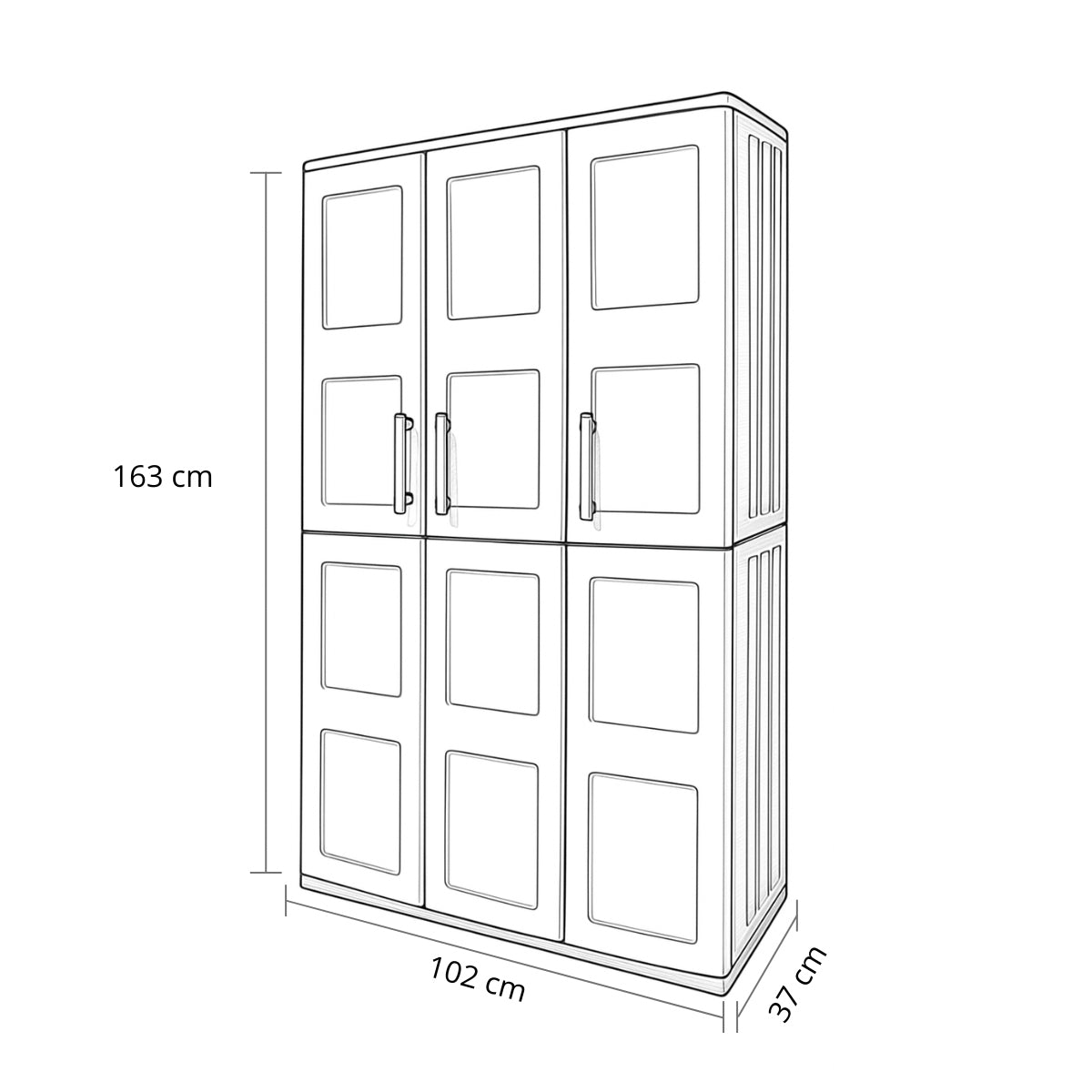 Armadio alto da esterno portascope 3 ante 102x37x163h cm Artplast F101