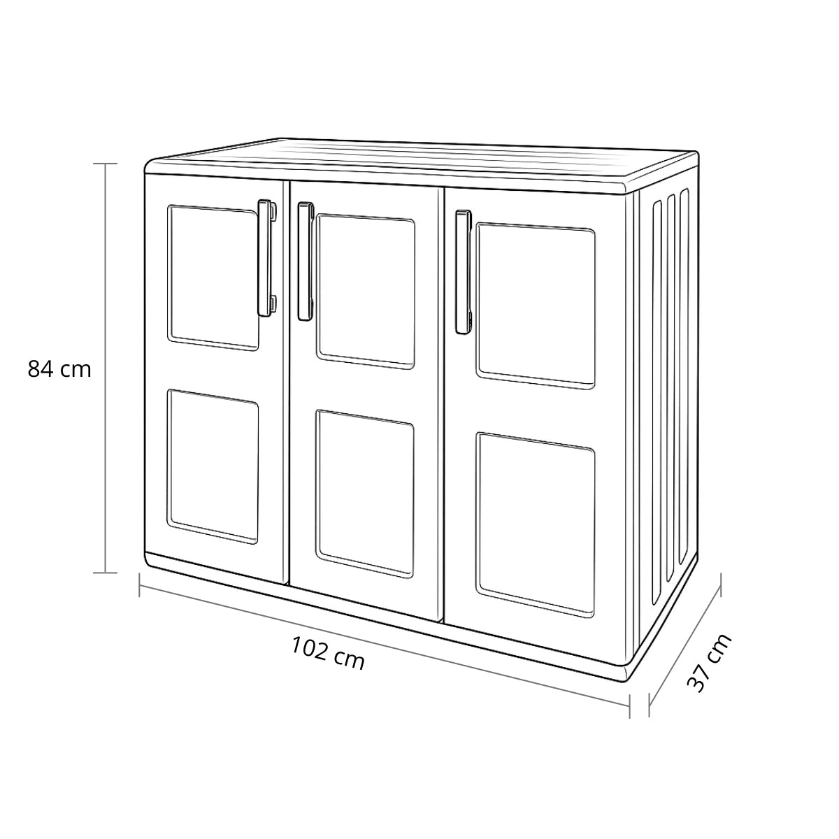 Armadio da esterno basso 3 ante grigio Artplast F101B