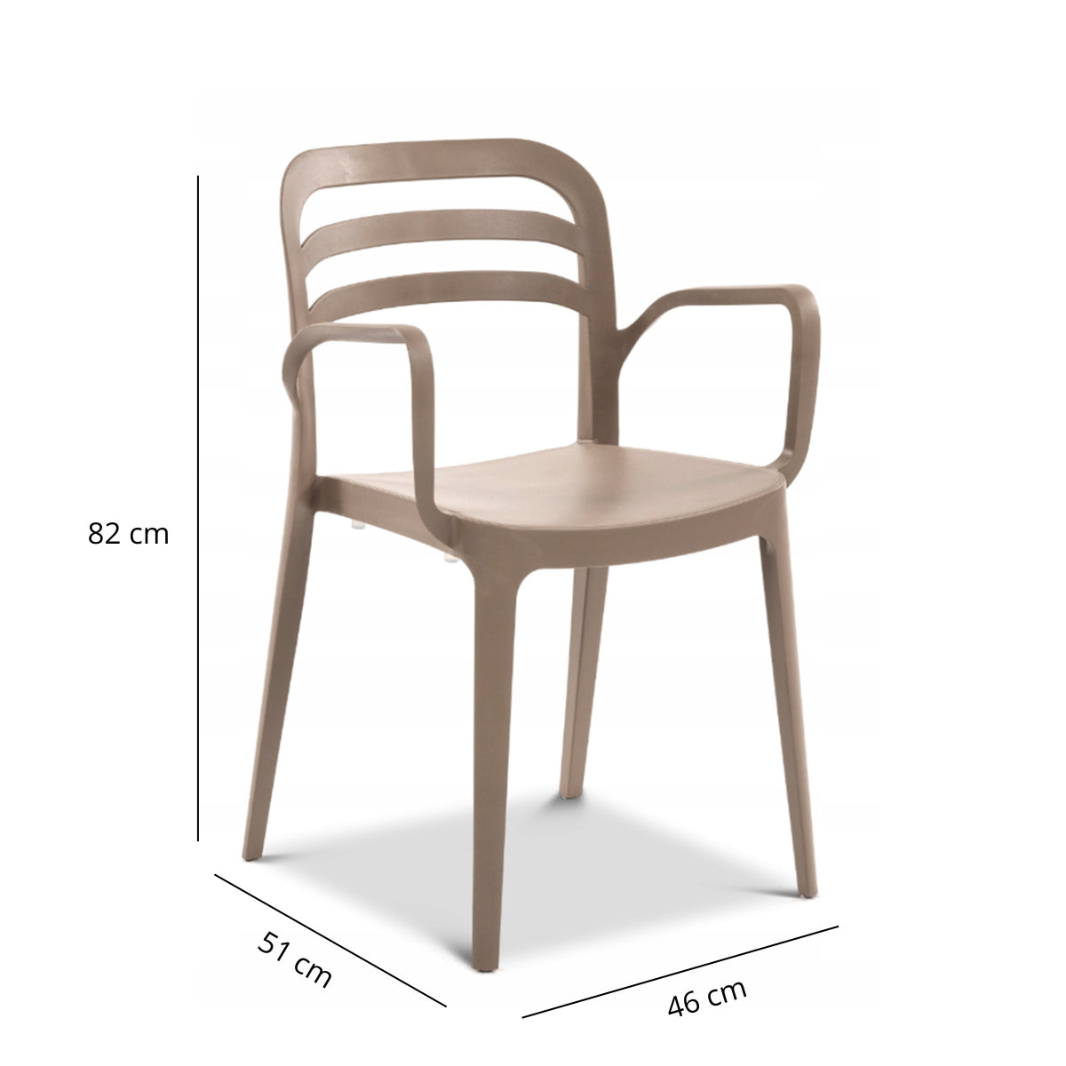 Sedia in polipropilene impilabile beige sabbia 46x51x82 cm