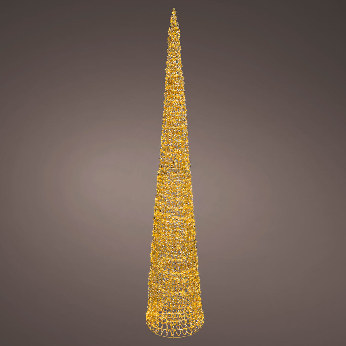 Albero di Natale a cono luminoso 180 cm oro 1800 microLED
