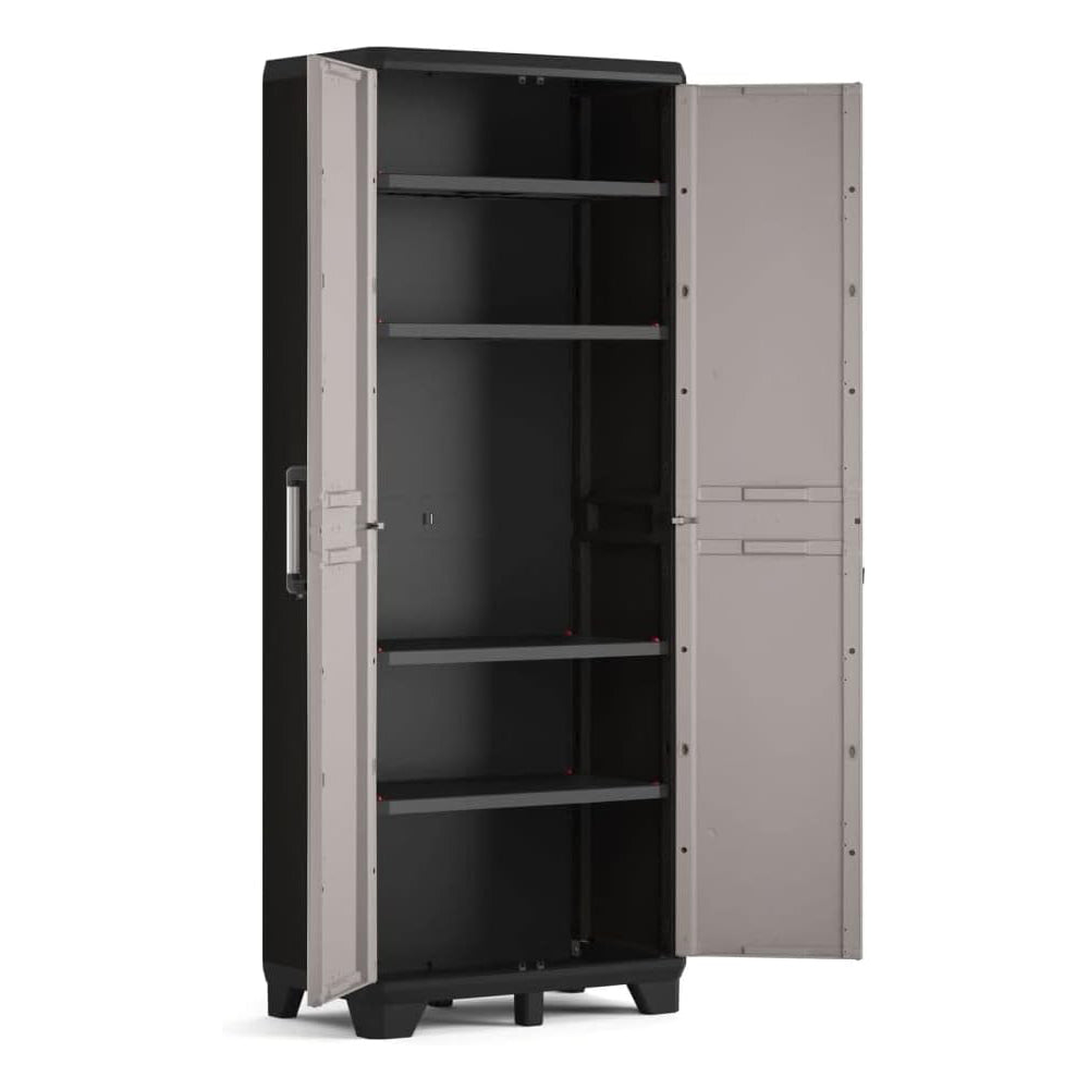 Armadio alto Keter Pro 68x39x173 cm 4 ripiani grigio e nero