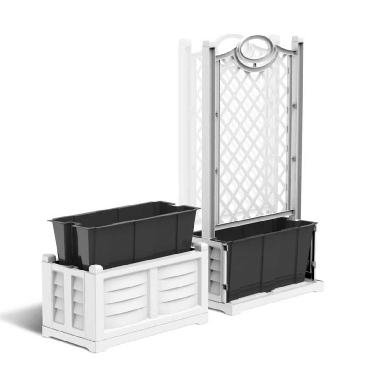 Fioriera interna Bama per separe 79x35x37 cm nero