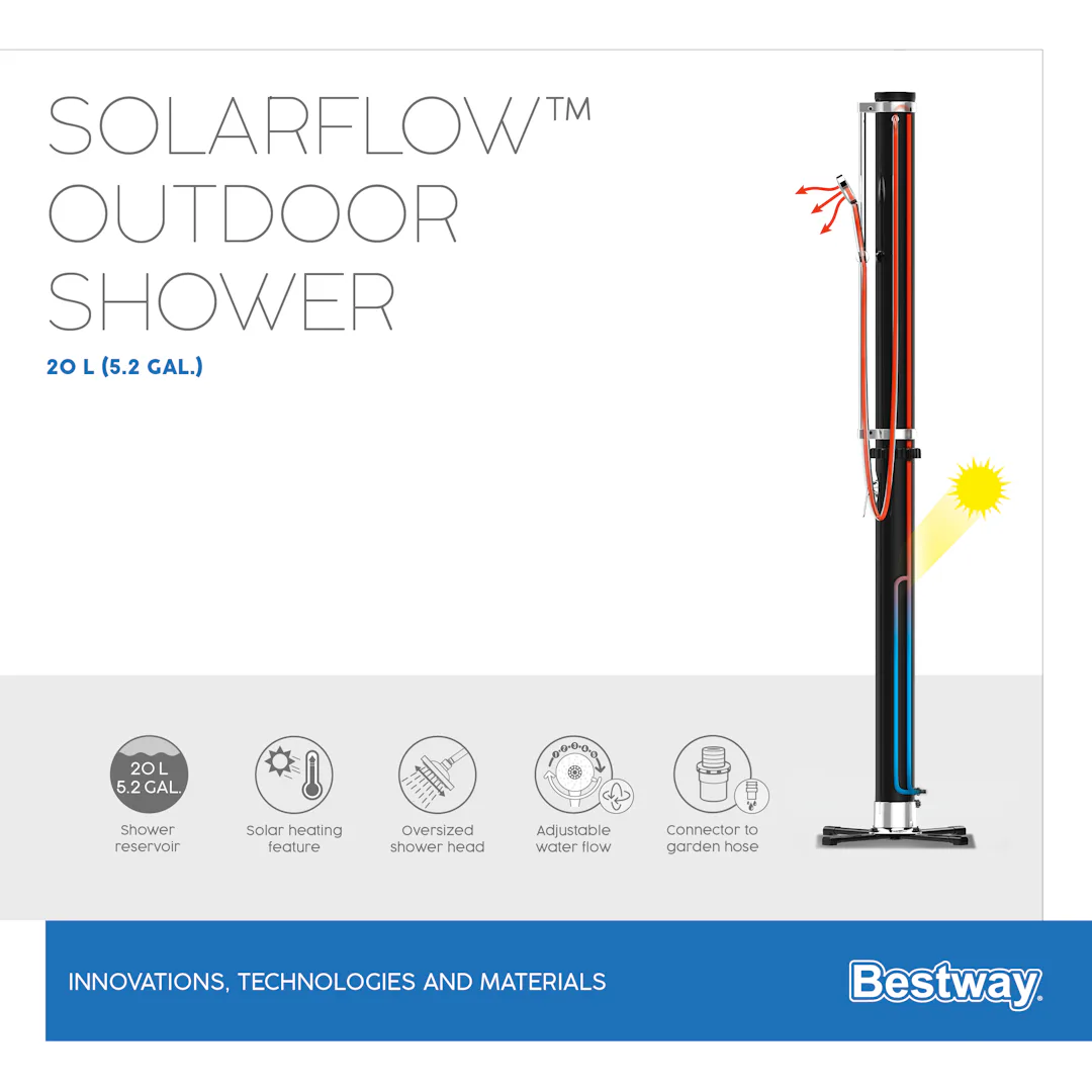 Bestway doccia solare da giardino 20 litri