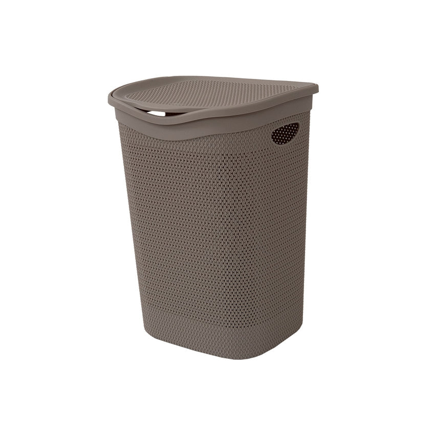 Portabiancheria a intreccio Belli e forti 50 l con coperchio h 54x39,5x37 cm