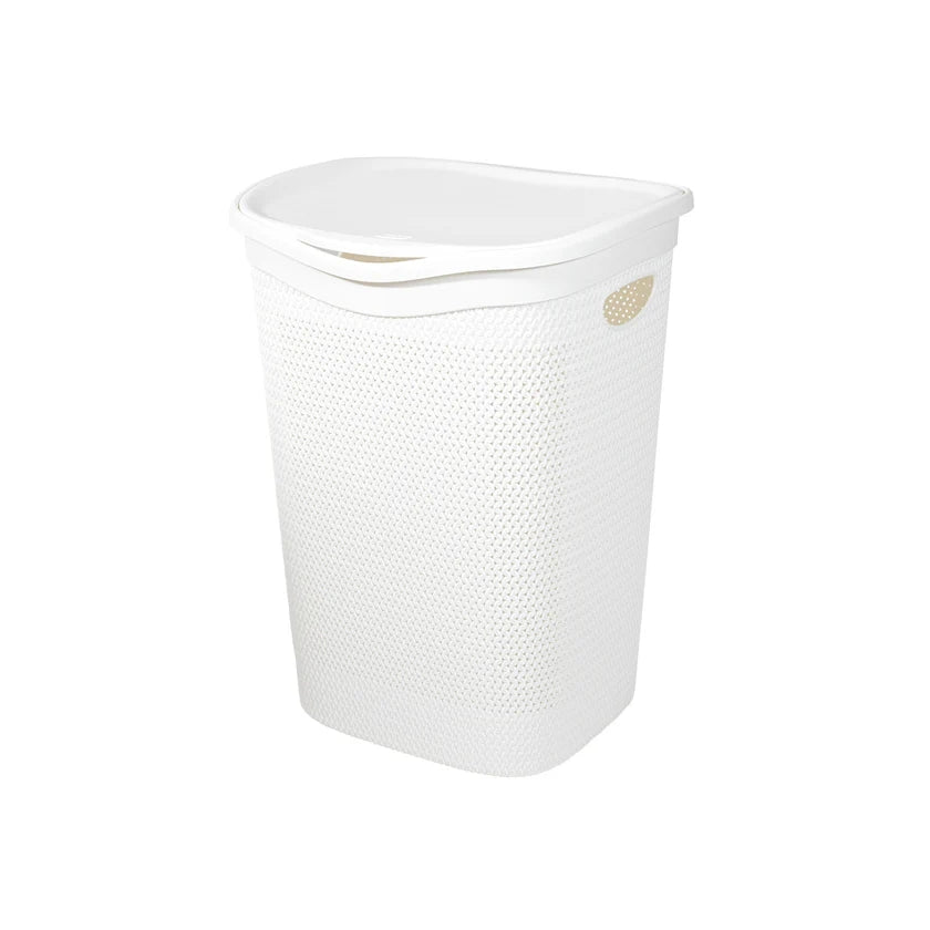 Portabiancheria a intreccio Belli e forti 50 l con coperchio h 54x39,5x37 cm