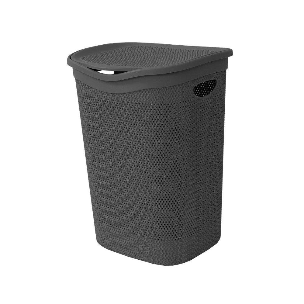 Portabiancheria a intreccio Belli e forti 50 l con coperchio h 54x39,5x37 cm