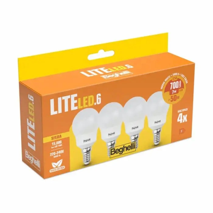 Lampadine Beghelli lite led 50 W E 14 diametro 4,5 cm colore bianco caldo o bianco freddo