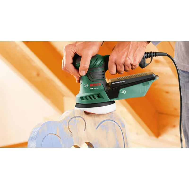 Levigatrice 270 W PEX 300 con platorello da 125 mm e 25 fogli abrasivi