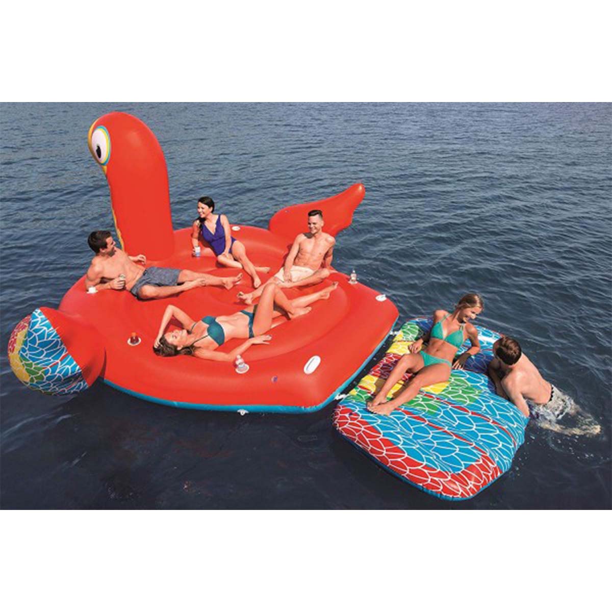 Isola gonfiabile mare gigante pappagallo 6 posti