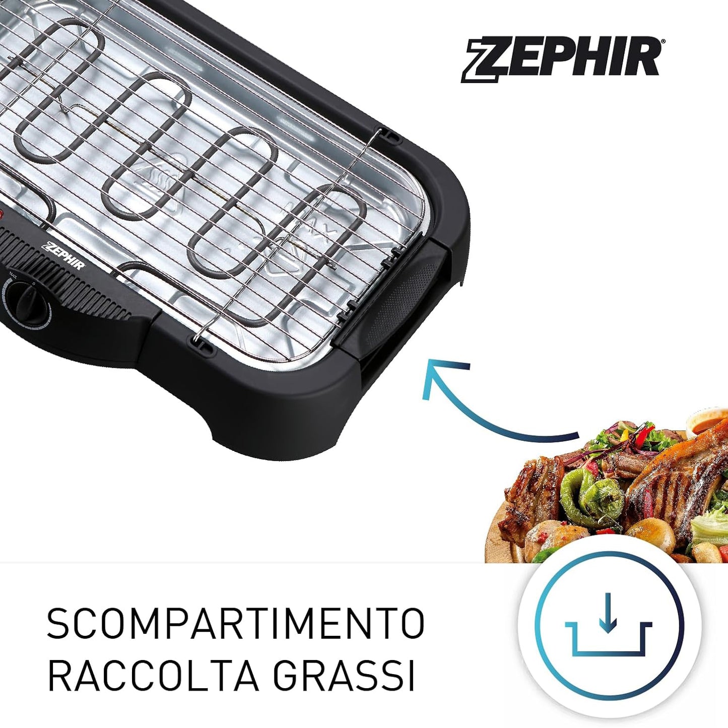 Bistecchiera elettrica "grill" Zephir 2000 W