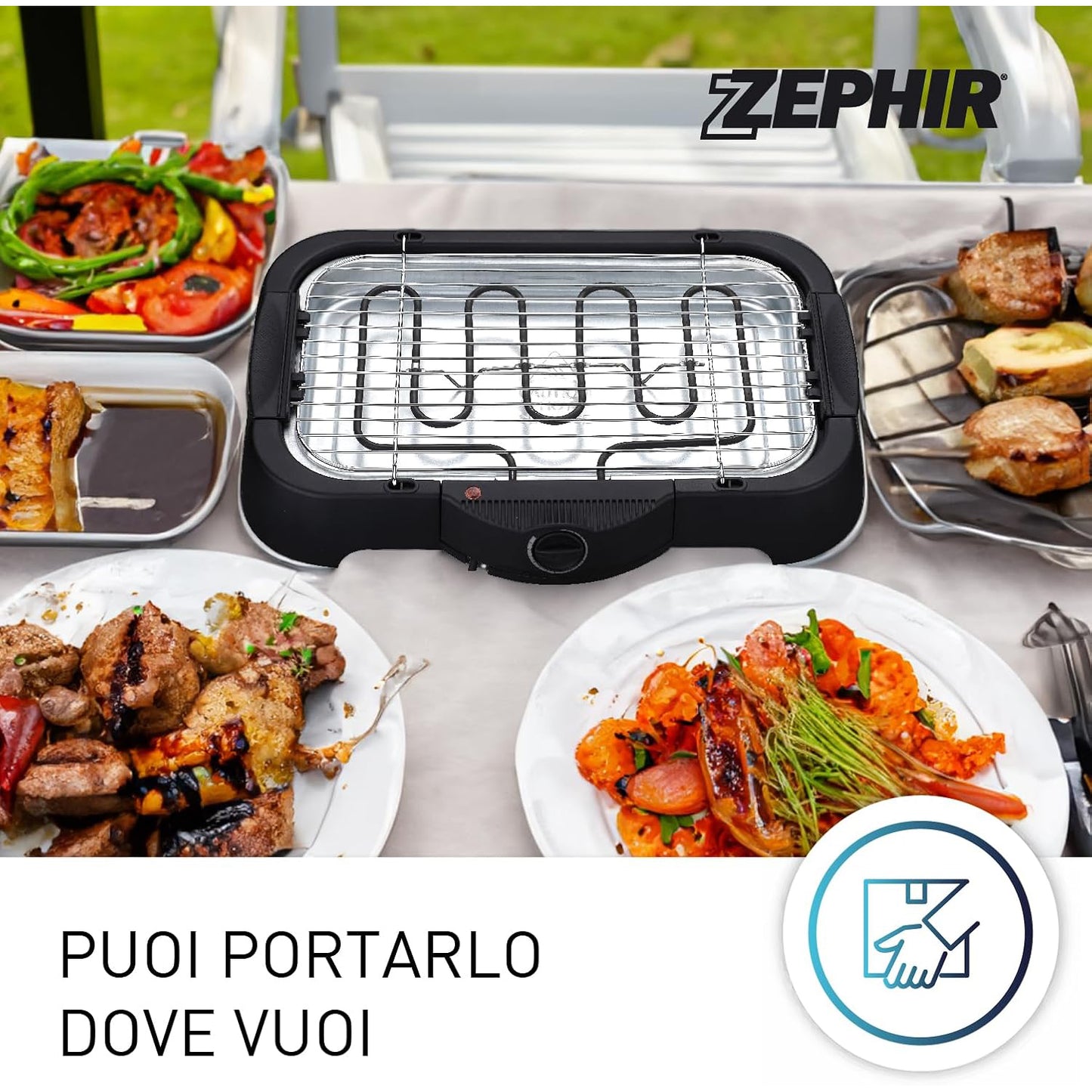 Bistecchiera elettrica "grill" Zephir 2000 W