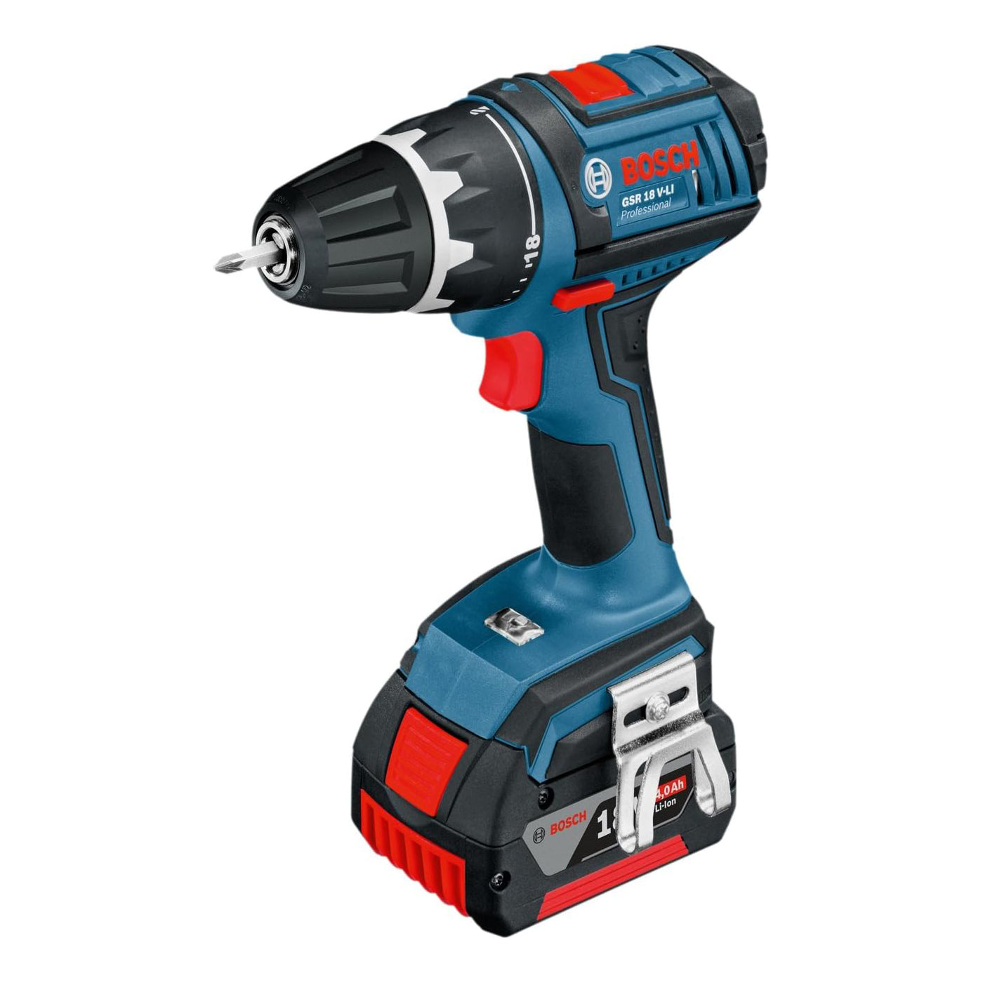 Bosch kit trapano avvitatore GSR 18 V-LI con accessori e valigetta