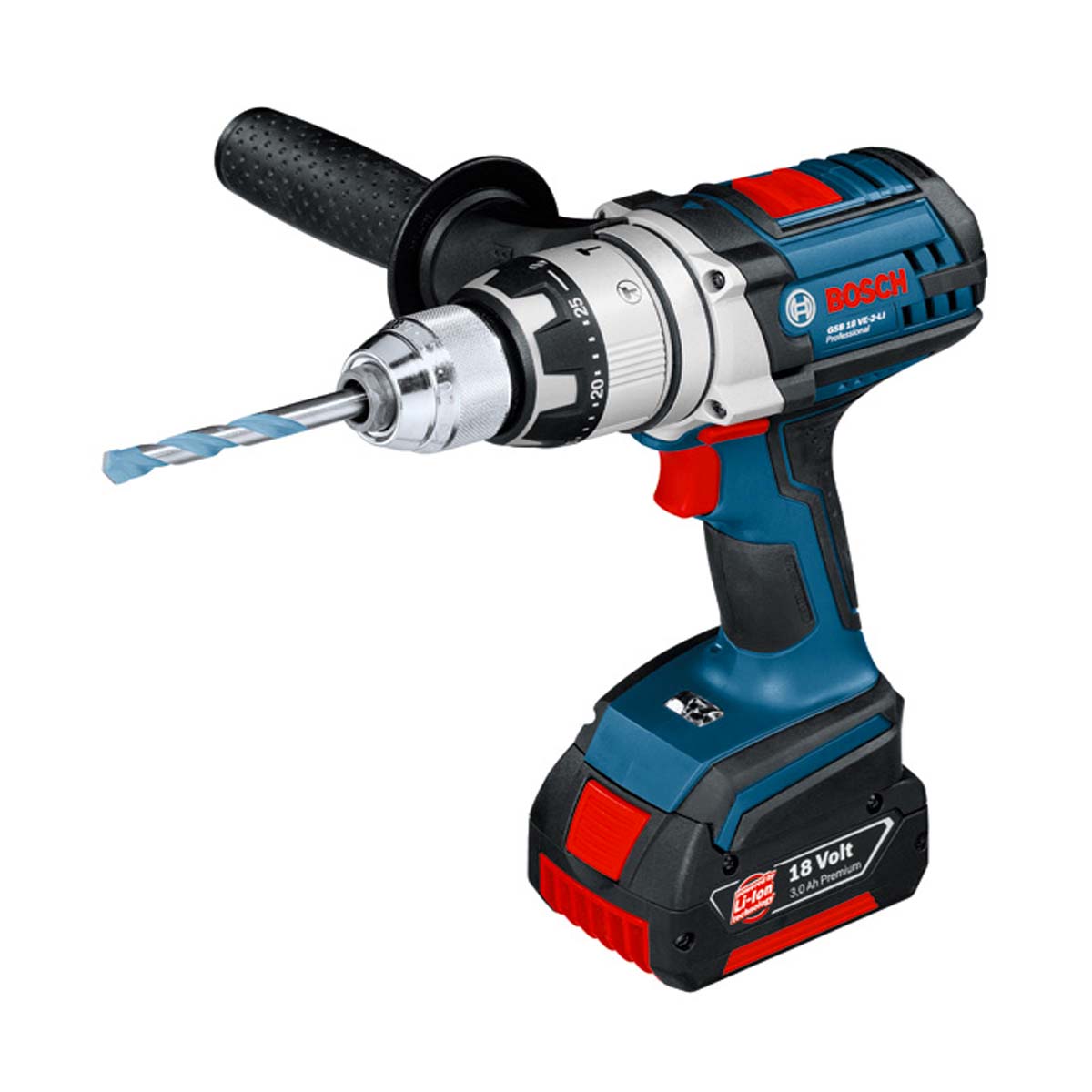 Bosch trapano avvitatore a percussione GSB 18 VE-2 LI 18 con accessori