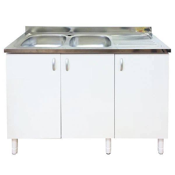 Mobile sottolavello cucina 120x48x85 cm olmo perla o bianco vasca a sinistra