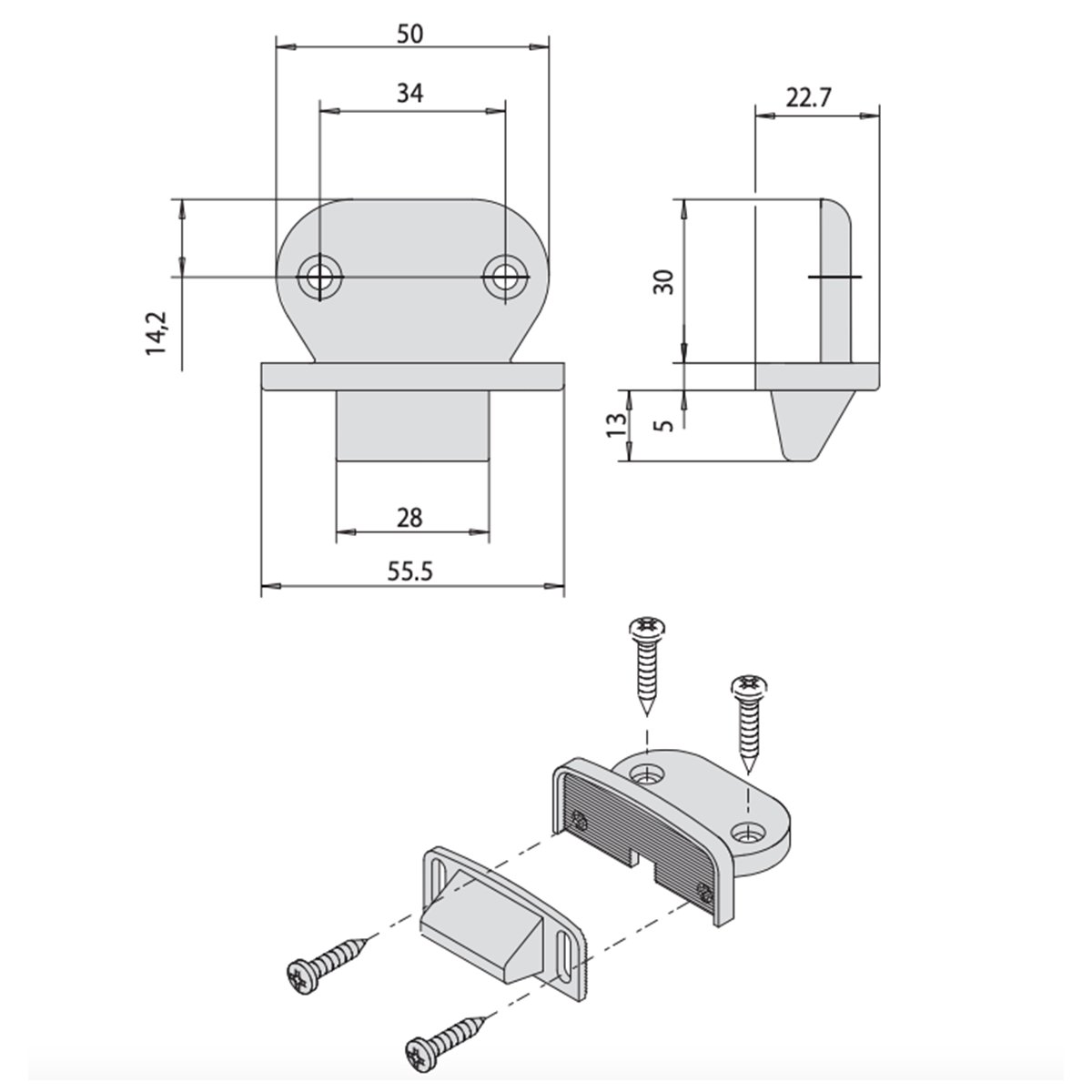 Bocchetta regolabile per porte in legno e pvc Cisa