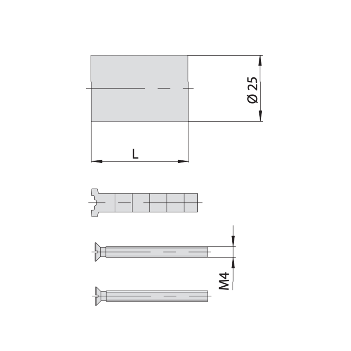 Kit di prolunga per cilindri tubo fisso 70 mm Cisa