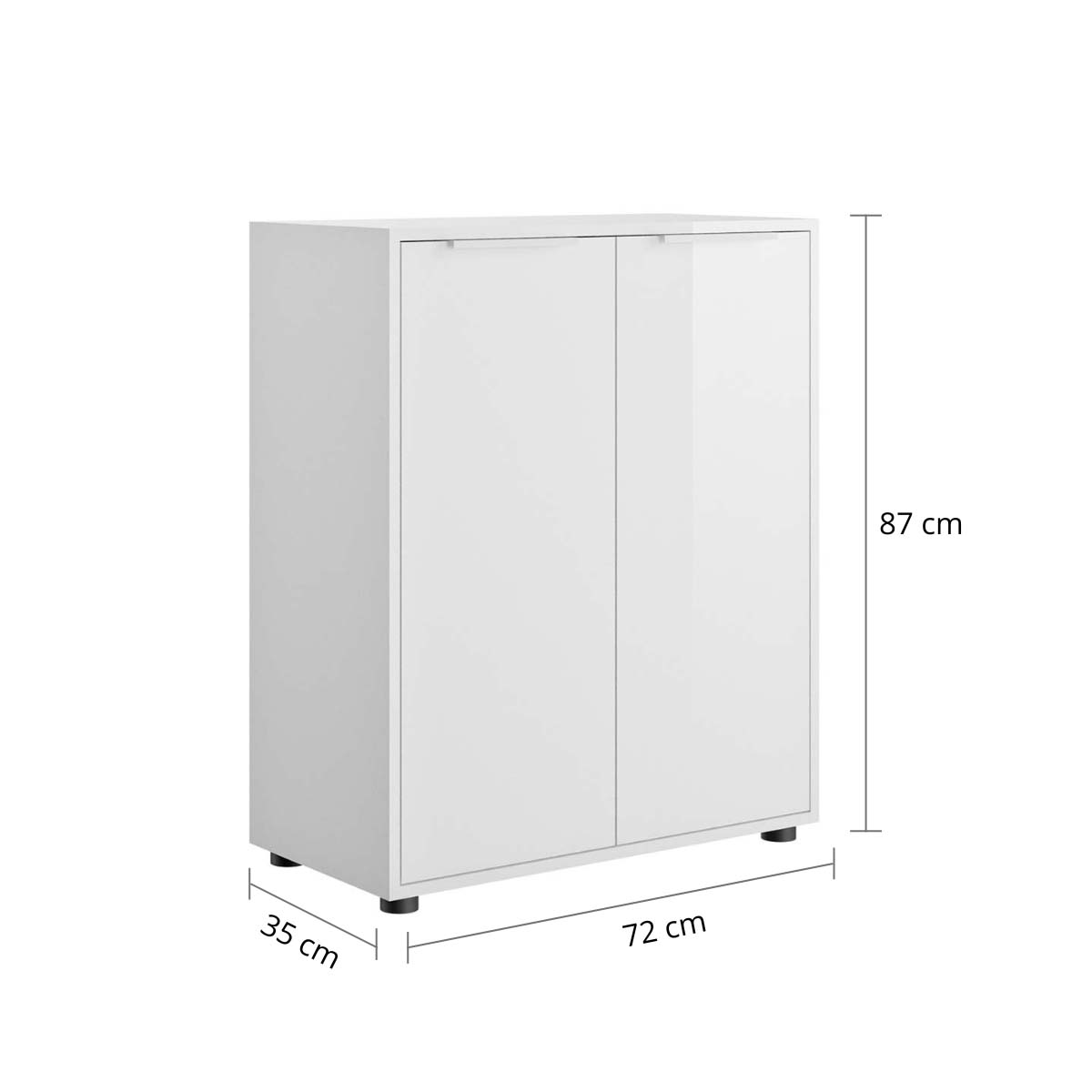 Mobile multiuso 72x87h cm bianco laccato con 2 ante