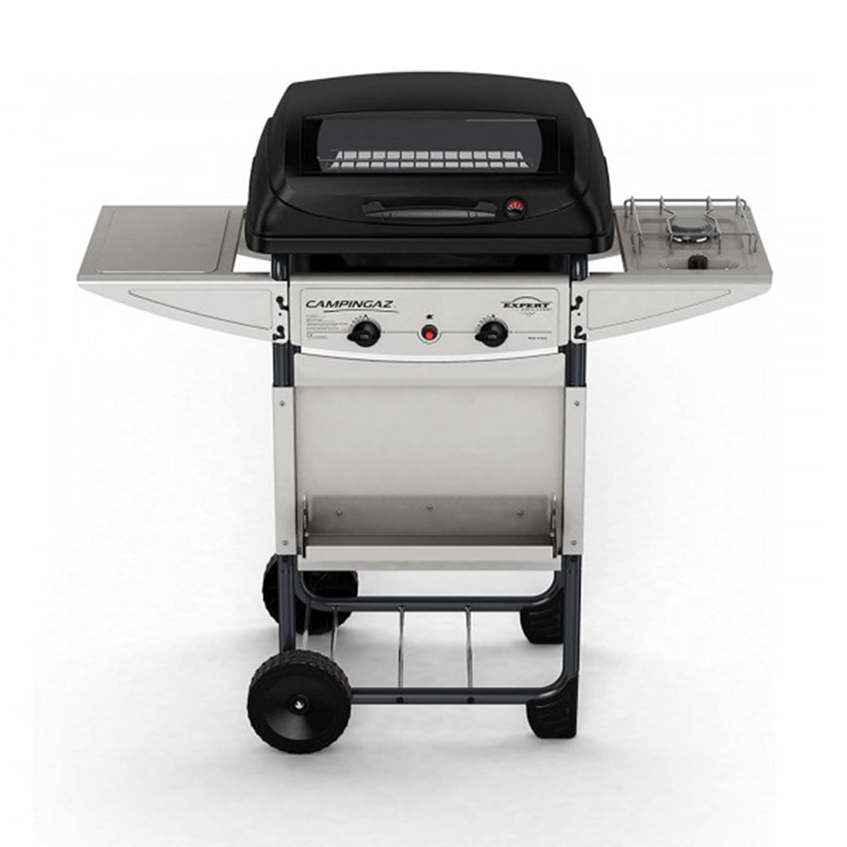 Campingaz barbecue a gas a pietra lavica con ruote e fornello laterale