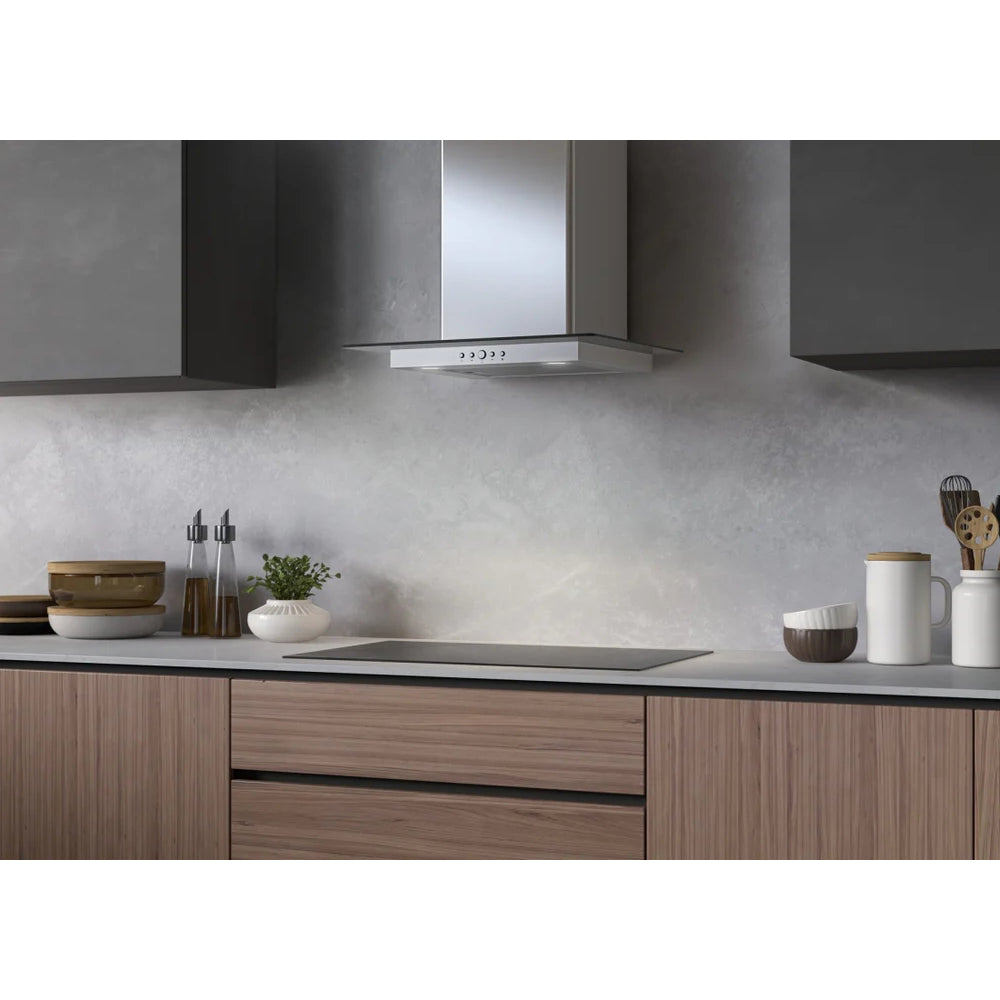Cappa aspirante a parete TGL a T Faber 60 cm 580m3 acciaio inox e vetro