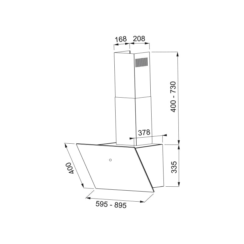 Cappa aspirante a parete Vertis Faber 60 cm 580m3 vetro nero