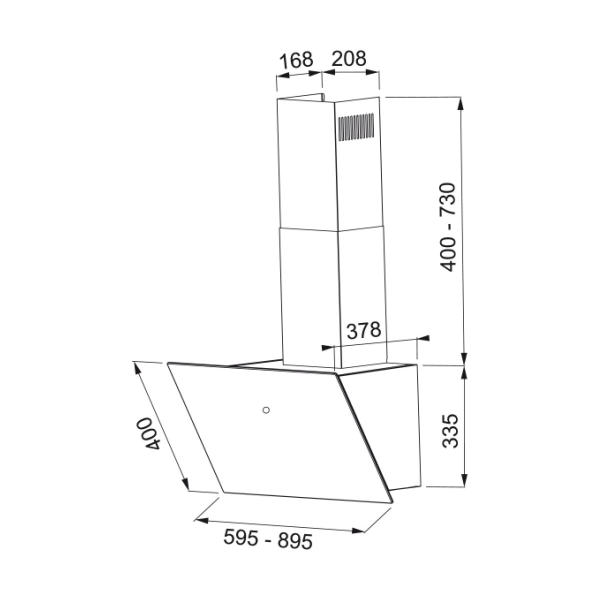 Cappa aspirante a parete Vertis Faber 90 cm 580m3 vetro nero