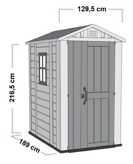 Keter Casetta da giardino in resina con finestre laterali Factor 4X6 colore beige