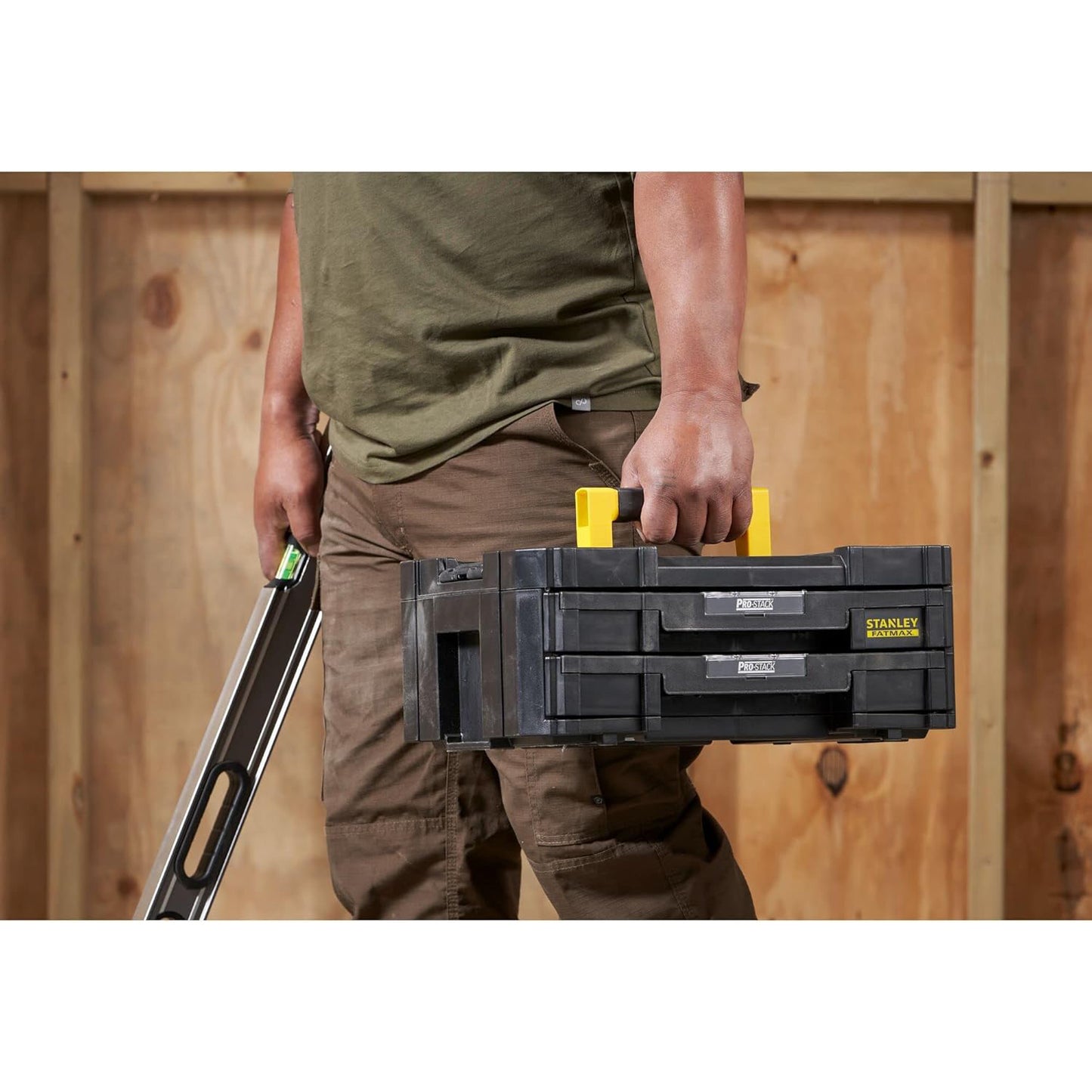 Cassettiera portautensili Stanley Pro-stack Fatmax 2 cassetti 8 lt nero FMST1-71969