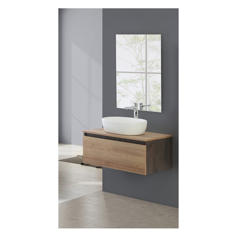 Composizione bagno 1 cassetto 80 cm con lavabo e specchio