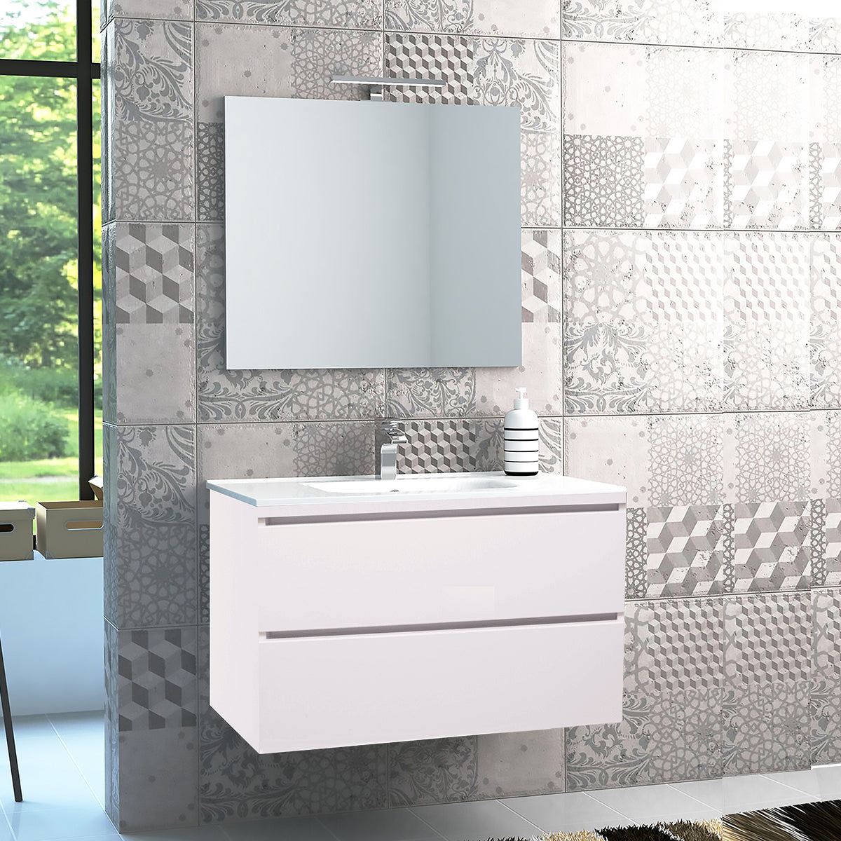 Composizione bagno mobile sospeso 79x45x59 cm Siry