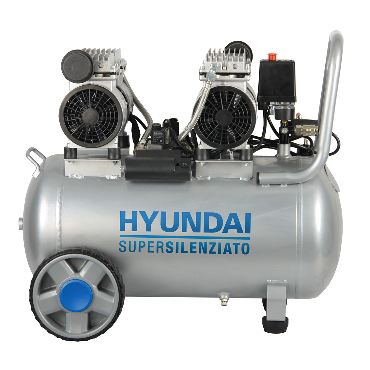 Compressore d'aria silenziato oil-less 50L 3HP 8bar Hyundai 65706