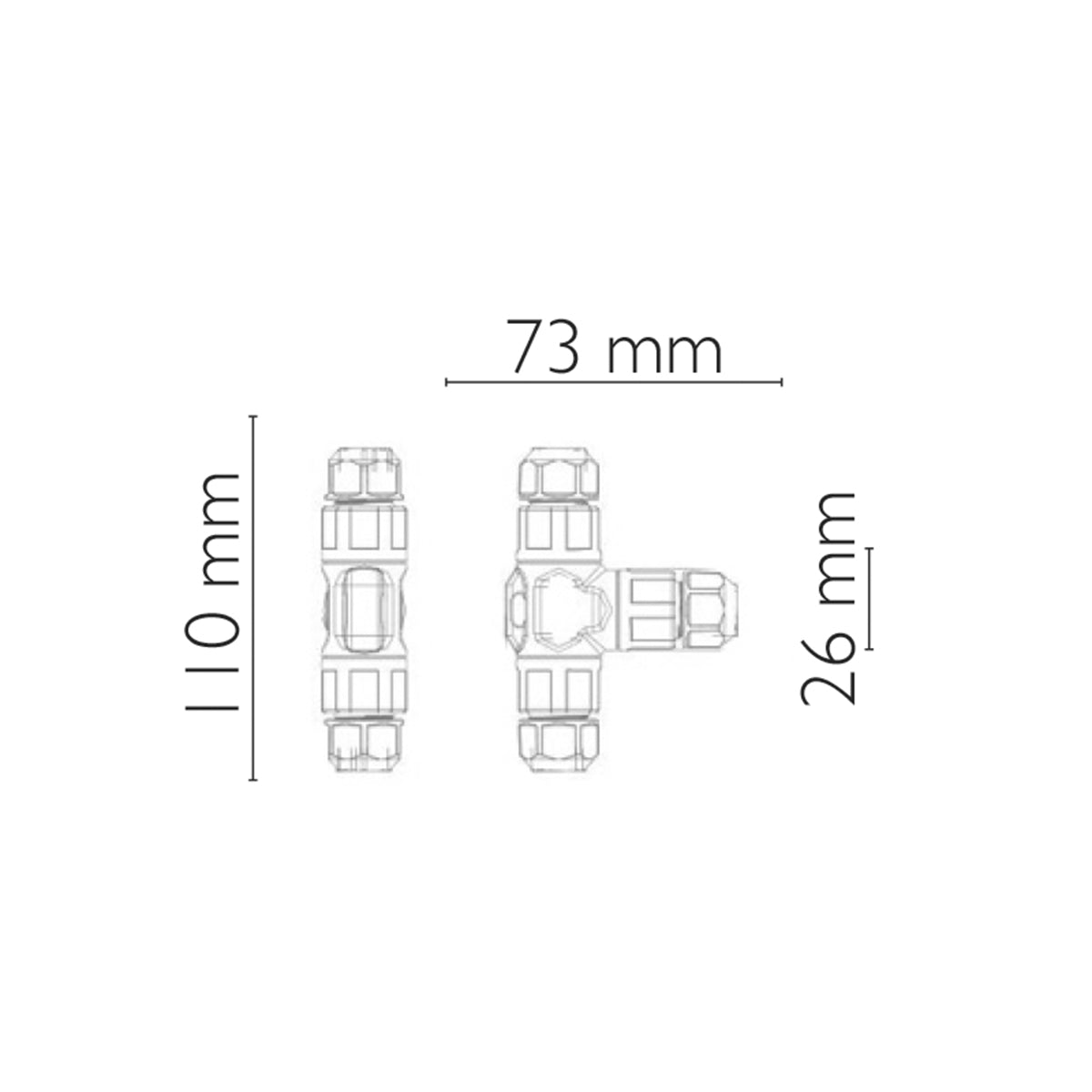 Connettore a T IP68 250V AC 16A