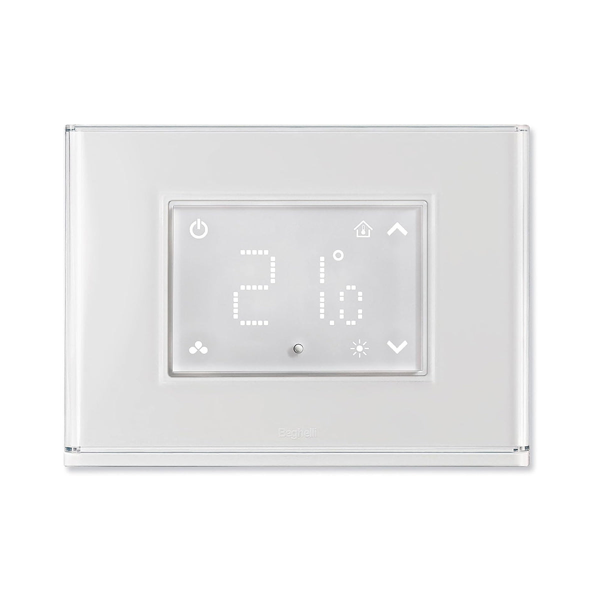 Cronotermostato WiFi smart display touch e placca retroilluminata linea Dom-e Beghelli
