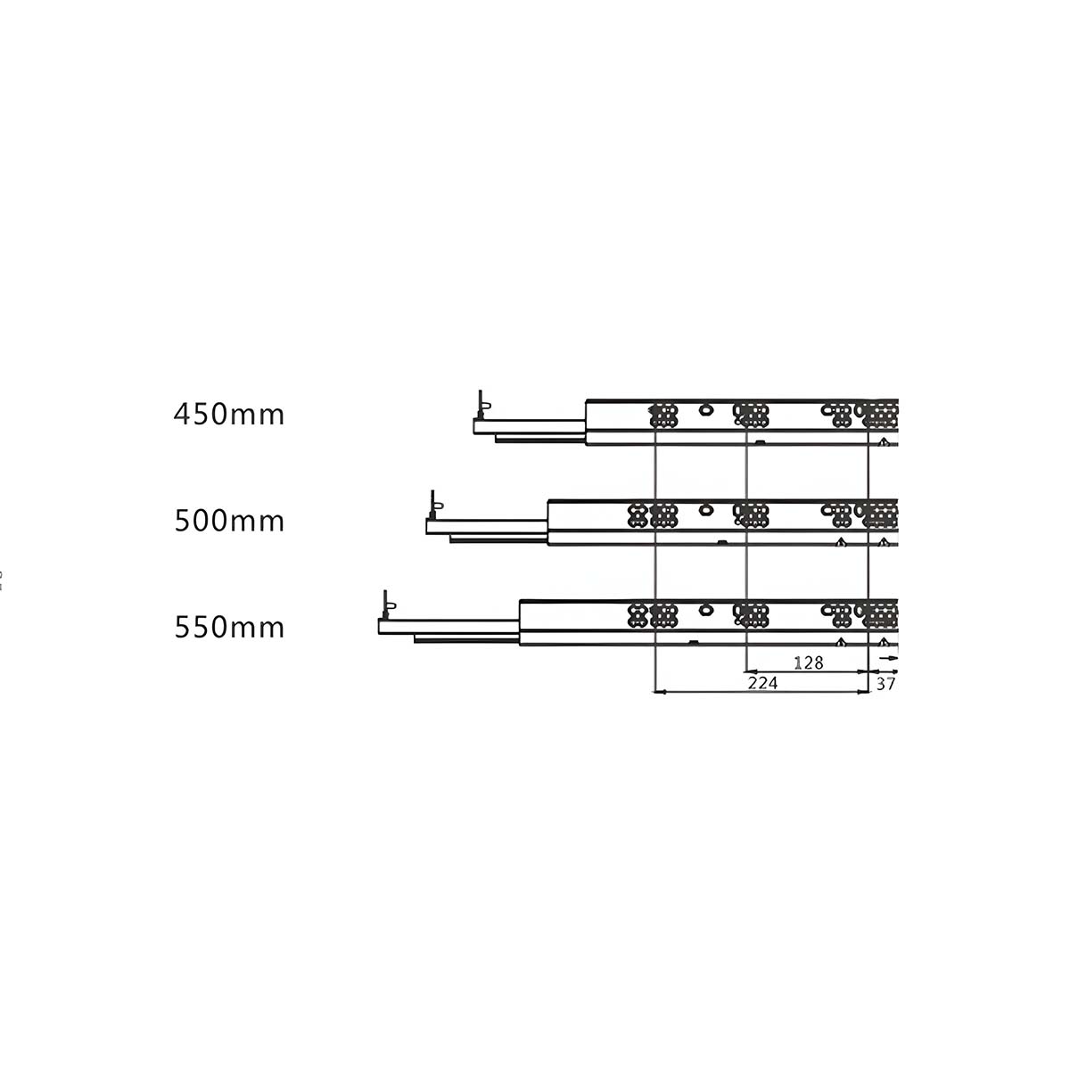 Kit cassetto cucina Donati Slimbox P450mm H90mm