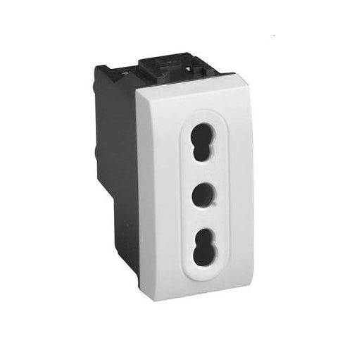 Presa italiana bivalente mylife 2P+T 16A 250 V bianco