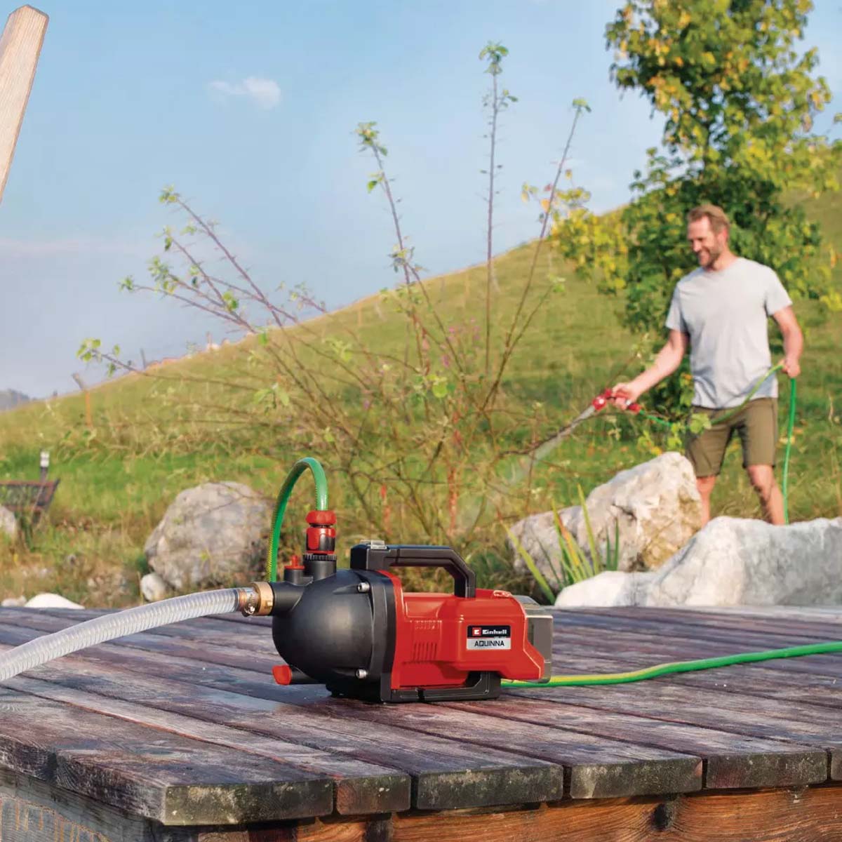 Pompa autodescante a batteria Einhell 36V AQUINNA 36/30