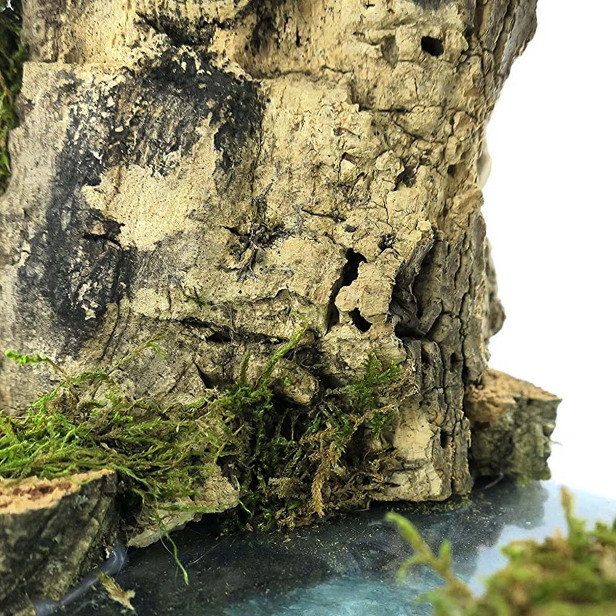 Sughero per presepe e decorazioni natalizie in cassetta di legno 6 pezzi