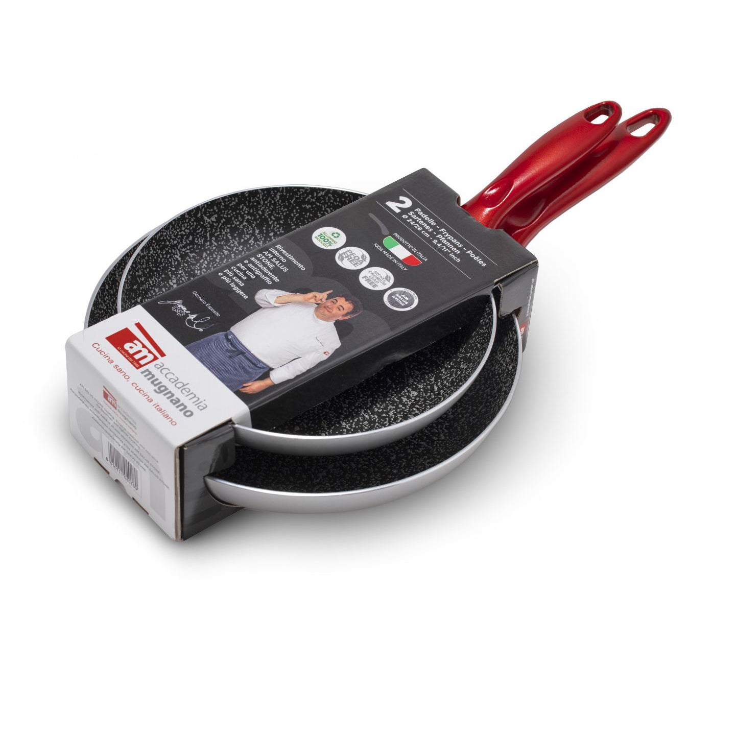 Energika Stone bis padelle antiaderenti da 24 e 28 cm