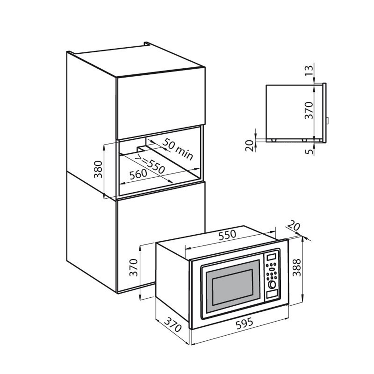 Foster Forno a microonde KS da incasso 25 Litri 60x38 cm 7151010