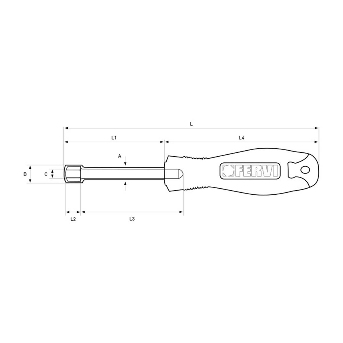 Chiave a bussola con impugnatura 13 mm Fervi
