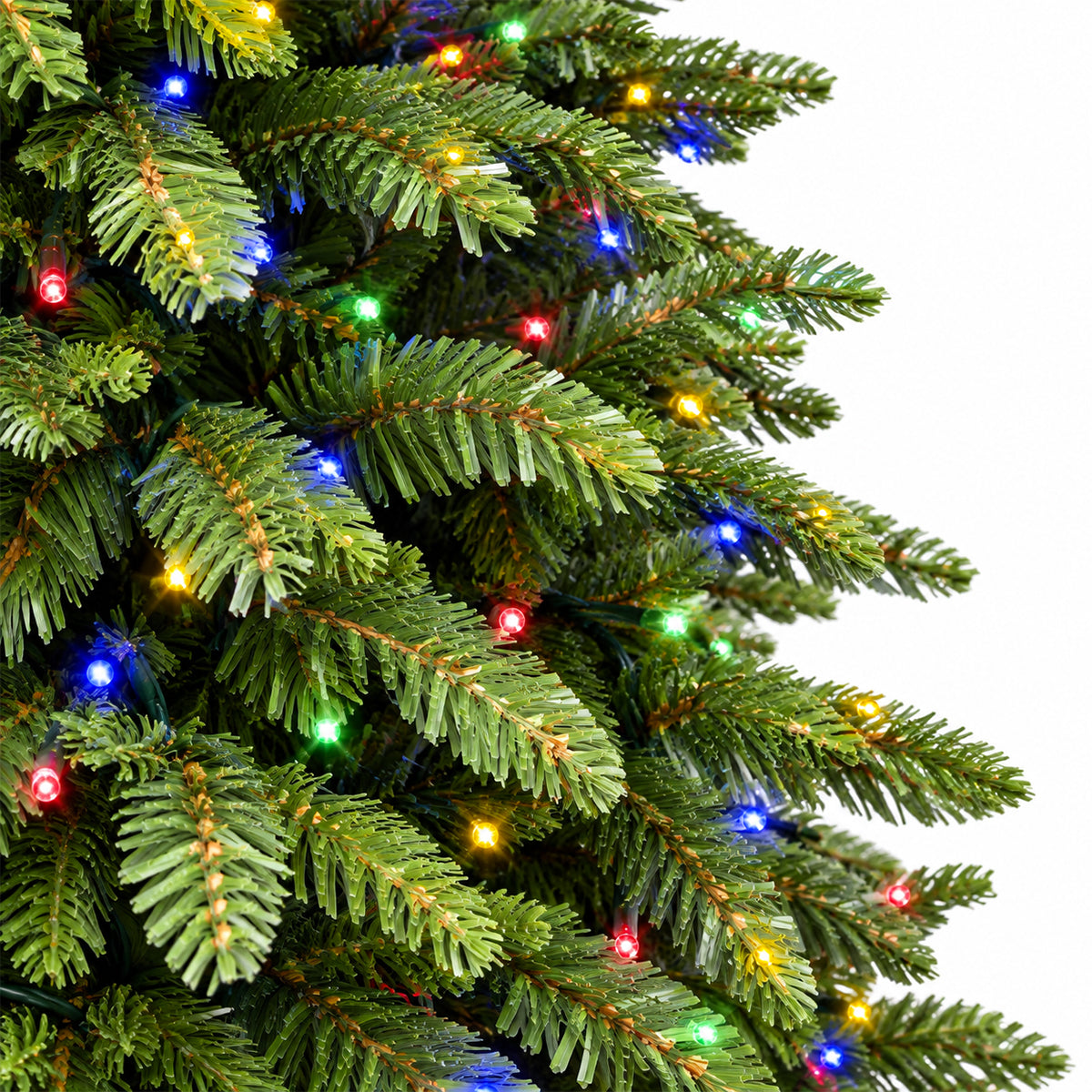 Albero di Natale verde h 210 cm con 3000 luci LED integrate 4320 rami Forest