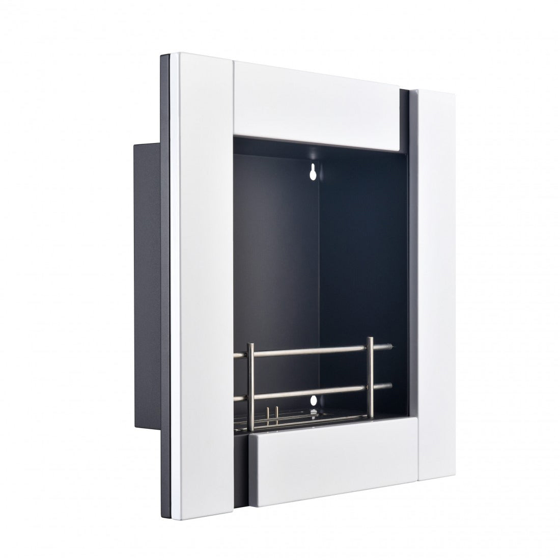 Camino a bioetanolo 1,7 kW 1,2 L 60x20x60 cm bianco in acciaio con vetro temperato