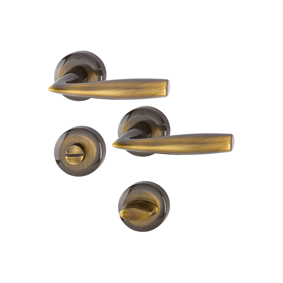 Maniglia Hoppe Vitoria rosetta e bocchetta tonde d. 52mm con nottolino