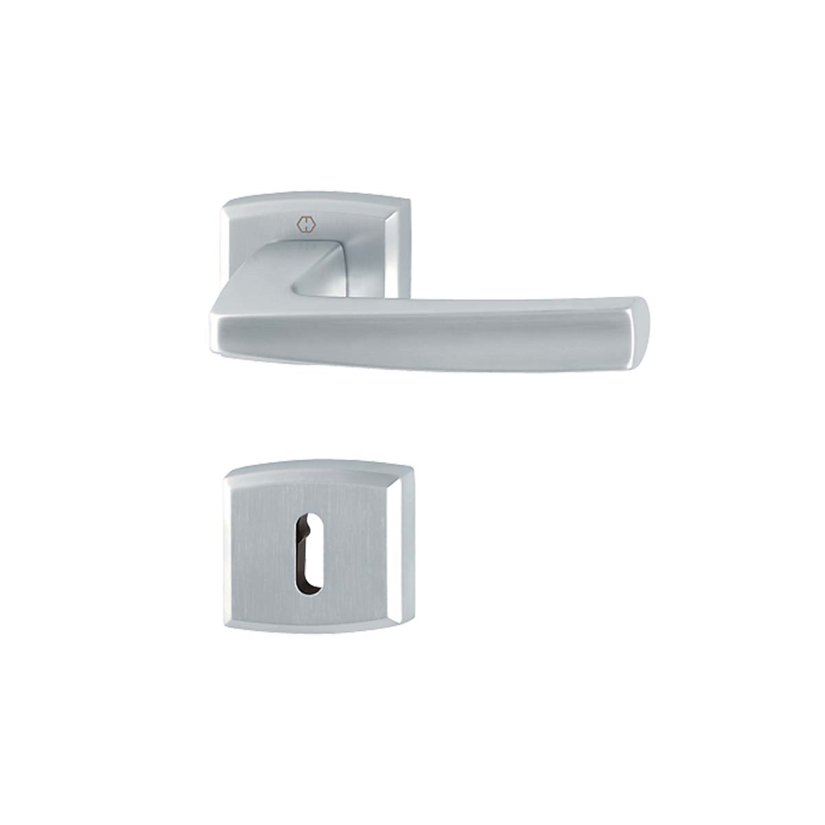 Maniglia Hoppe Acapulco rosetta e bocchetta rettangolari 53x49 mm