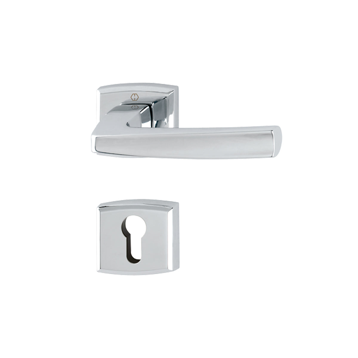 Maniglia Hoppe Acapulco rosetta e bocchetta quadre foro cilindro 53x49mm