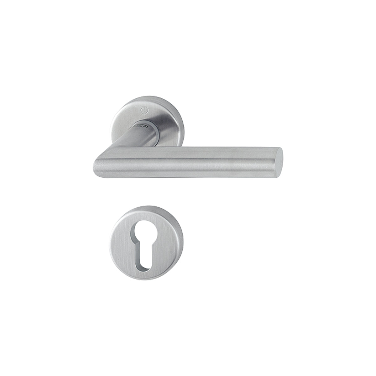 Maniglia Hoppe Amsterdam rosetta e bocchetta tonde d. 52 mm foro cilindro Secusan
