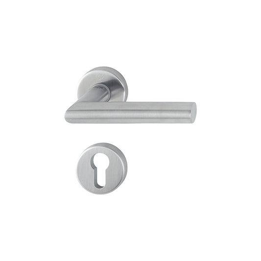 Maniglia Hoppe Amsterdam rosetta e bocchetta tonde d. 52 mm foro cilindro Secusan