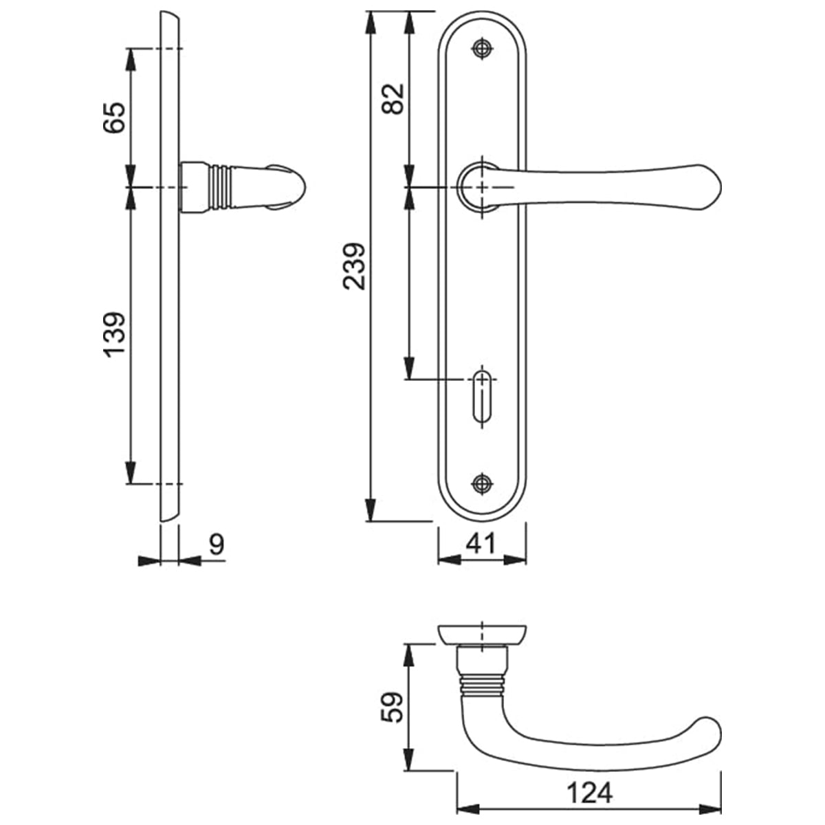 Maniglia Hoppe Lisboa con placca interasse 70 mm ottone lucido