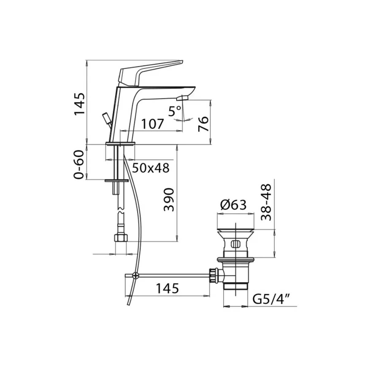 Miscelatore lavabo monocomando Mamoli Spartaco cromato