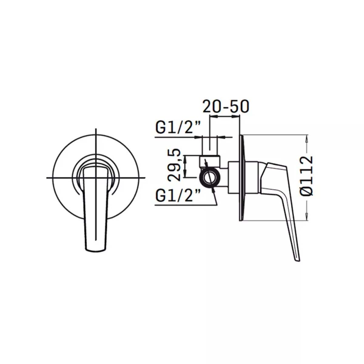 Miscelatore ad incasso per doccia Mamoli Spartaco cromato